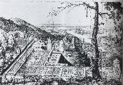 Salomon de Caus Bird-s-eye view of the Palatine garden at  Heidelberg Germany oil painting artist